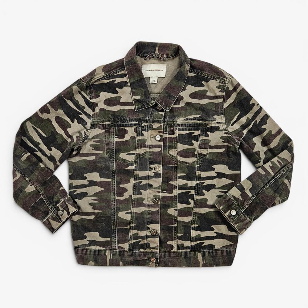 Pilcro Camo Denim Jacket Anthropologie - Size Large